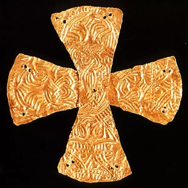 Goldblattkreuz aus Lauchheim, Grab 0